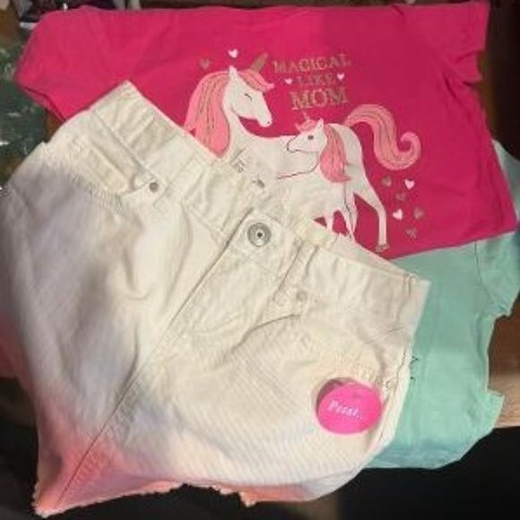 NWT GIRLS SIZE 6 2 SHIRTS AND ONE SKIRT OUTFIT THE CHILDRENS PLACE - Picture 1 of 10